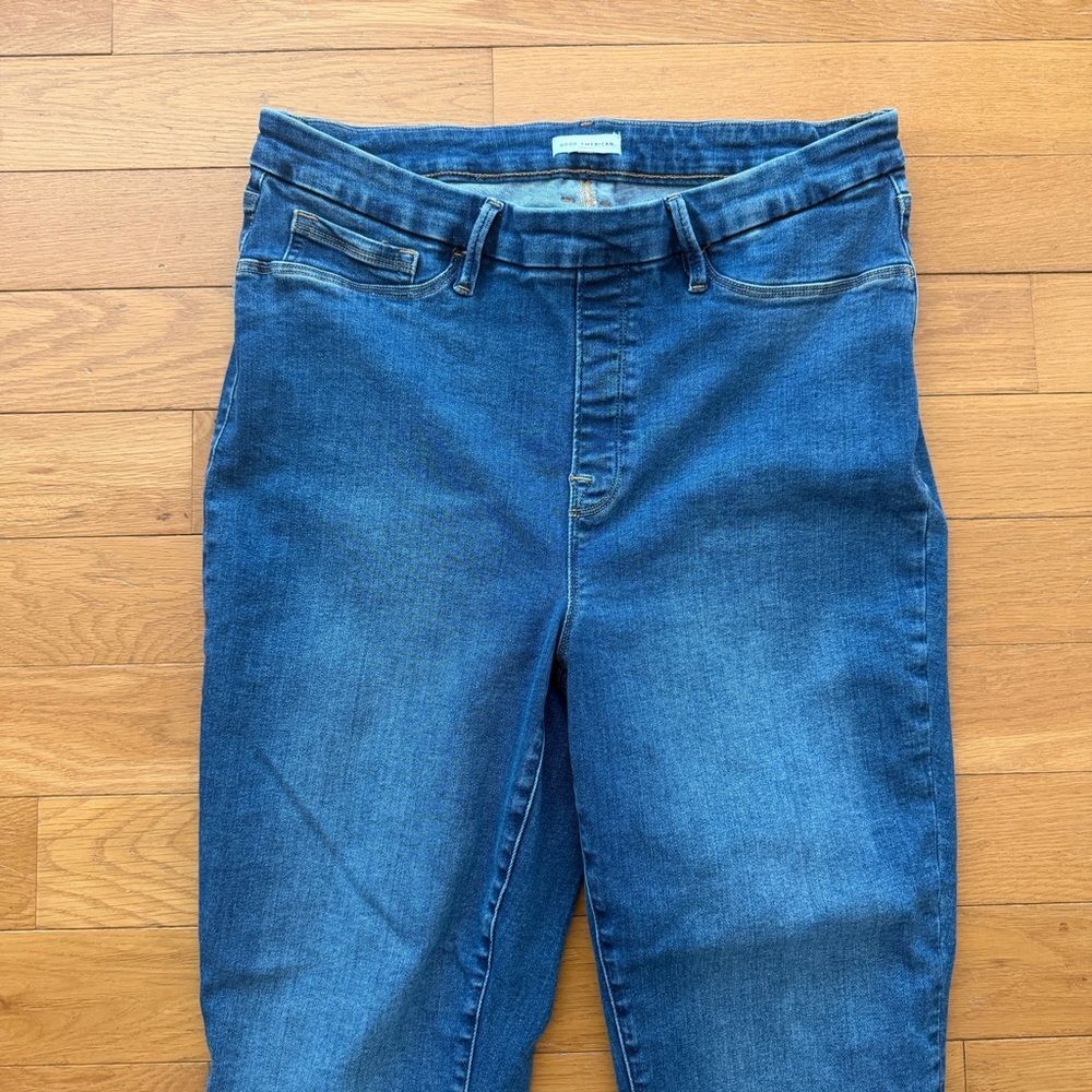 Good American Pull On Power Stretch Straight Leg Jeans Women 5 Plus Size 2X - Picture 7 of 14